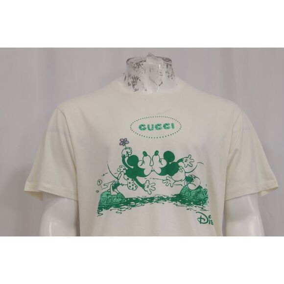 Gucci x Disney Mickey Mouse Printed T-Shirt in Cream Cotton - Picture 4 of 10